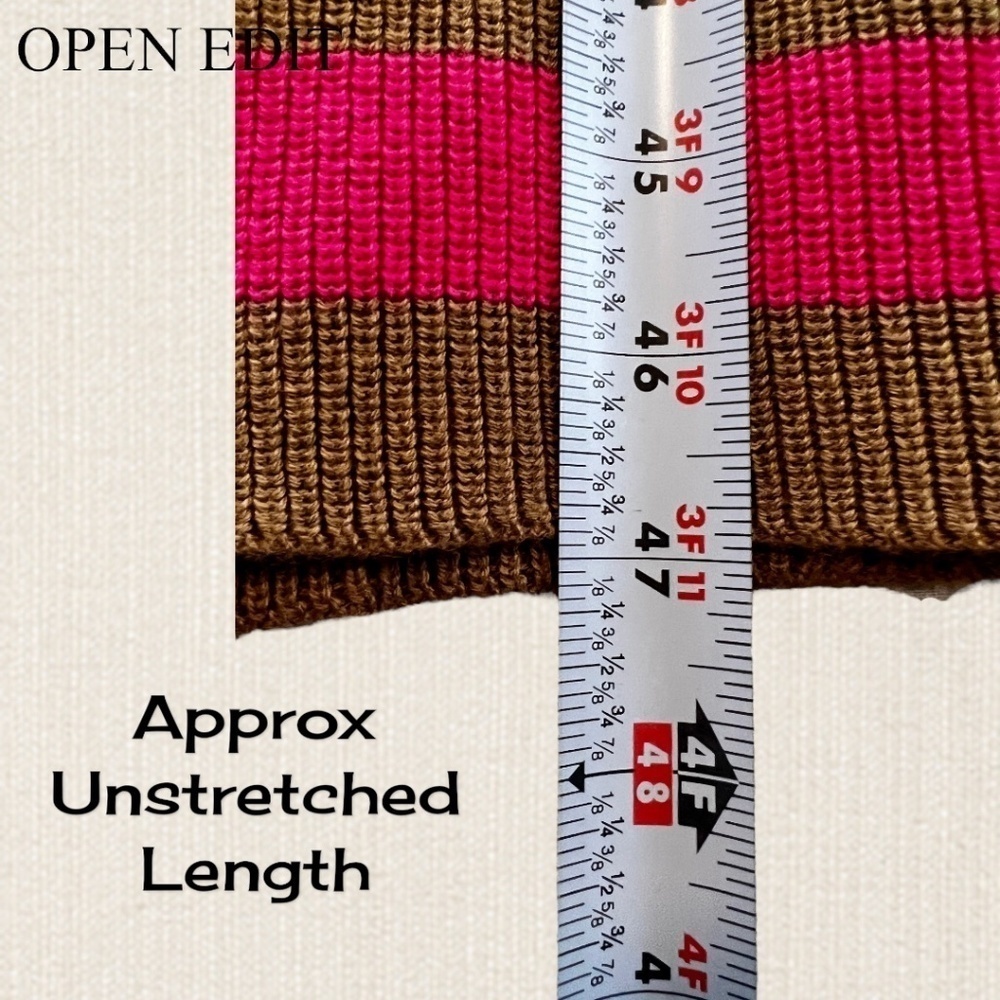 OPEN EDIT Striped ColorBlock Short Sleeve Scoop Neck Sweater Midi Dress NWT/MD - Picture 11 of 14